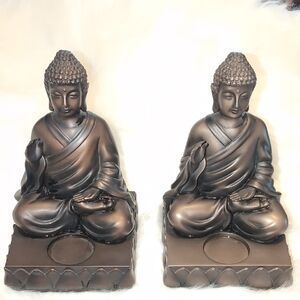 PartyLite Bronze Buddha Candle Holders